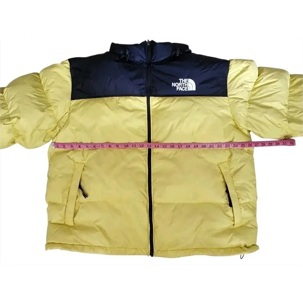 The North Face Nuptse 700 Goose Down Puffer Jacket Pale Yellow Retro 90s Sz XXL - Picture 5 of 13